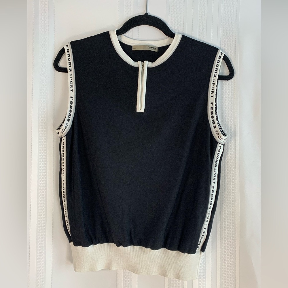 Renoma Sports Club Vintage Black & White Vest Quarter-Zip